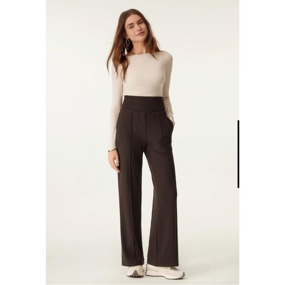OGL Heavy‎ Thermal Tummy Warmer Pin-Tuck Pant - Espresso Shut Brown S NWT - Picture 1 of 14